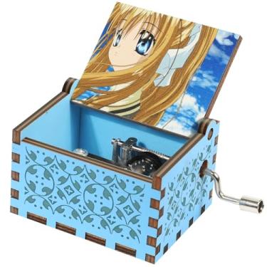 Imagem de Caixa de música de madeira de poesia de um pássaro, mini caixas musicais vintage gravadas de manivela de madeira, caixas de música de canção de pássaro, presente para fãs de anime, aniversário, Natal