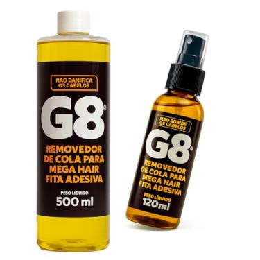 Imagem de Removedor Megahair G8 Kit 120ml + 500ml Tira Excesso Cola