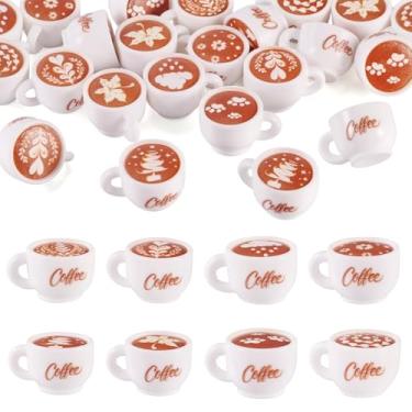 Imagem de Spritewelry 24 peças de mini copos de café de resina berloques de imitação 3D fofos de caneca de café para fazer joias, colar faça você mesmo, brinco, pulseira, chaveiro, artesanato