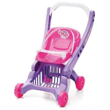 Imagem de Carrinho de Boneca Bebaby Assento Rosa Tateti 0214 - calesita