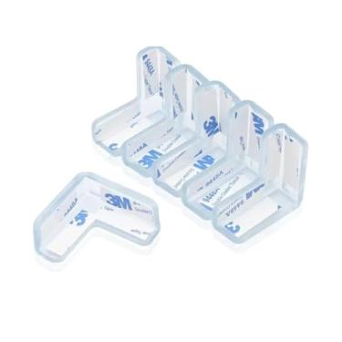 Imagem de Kit 10 Cantoneiras de Silicone em Formato L para Segurança Infantil – Proteja Bordas e Quinas de Móveis