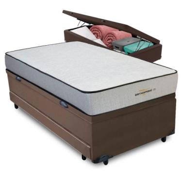 Imagem de Bicama Baú + Colchão Orthopedic D33 V-tech Solteiro, Marrom