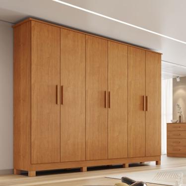 Imagem de Guarda Roupa Casal 6 Portas com Pés em MDF Nina Bianchi - Nature