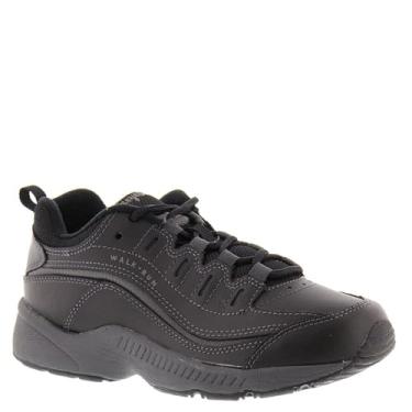 Imagem de Easy Spirit Tênis feminino de caminhada de couro Romy, Preto 960, 8.5 Narrow
