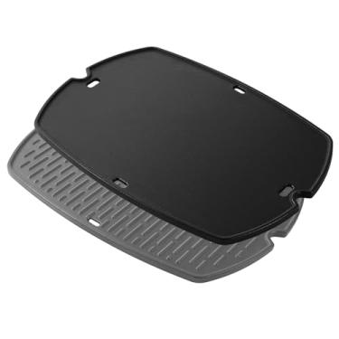 Imagem de Grillflame Peças De Reposição Para Chapa Weber Q2200 Q2000 Q200 Q2400 Q220 Q240, Inserção Plana Reversível Ferro Fundido, Tamanho Integral, Série Q 200/2000, 396000 566002