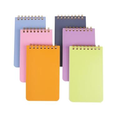 Imagem de JINQIPAI 6 Pack 3x5 Inch Spiral Notebooks, 120 Pages Pocket Notepads with Perforated Edges, Portable Mini Journals for Students, Office & Travel, Durable Kraft Cover