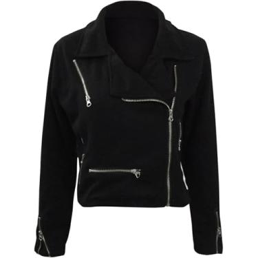 Imagem de Jaqueta De Couro Feminina Jaqueta Slim Jaqueta Biker Jaqueta Outono Jaqueta De Transição Moda Casaco Com Capuz, x01-black, L