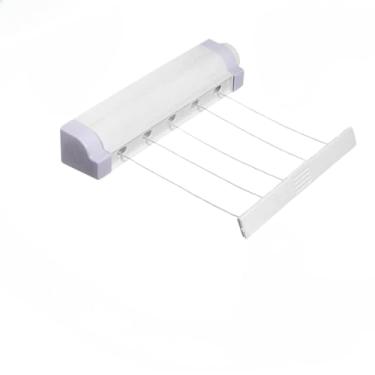 Imagem de Varal Retratil Parede Automatico 4,10m 5 Cordas Extensivel Portatil(Branco)