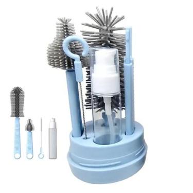 Imagem de Kit Escovas de Limpeza 4 em 1 Mamadeira Copo Garrafa Bebe Criança Bols