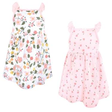 Imagem de Luvable Friends Hudson Baby, vestidos sem mangas, pacote com 2, Flor rosa floral, 18-24 Meses