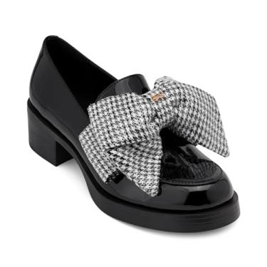 Imagem de KARL LAGERFELD Sandália feminina Camilia Bow Everyday Loafer Fisherman, Preto, 38