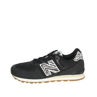 Imagem de New Balance Tênis feminino 574 V1 Animal com cadarço, Preto/branco, 20