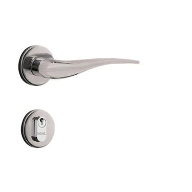 Imagem de Fechadura Papaiz Mz930 Externa 40mm Cromado Escovado, Cromado Escovado