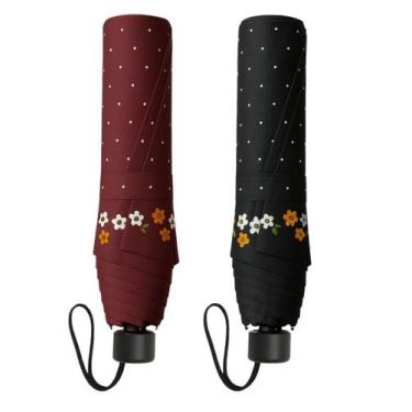 Imagem de KIT 02 Sombrinha fem Al Super Leve Voyagem Preto Vinho 3025