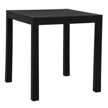 Imagem de Mesa de Jantar Área Externa Quadrada Creta Pequena Fratini 72 cm (largura) em Polipropileno Preto
