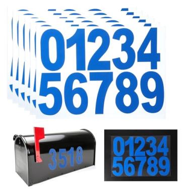 Imagem de PATIKIL Números de caixa de correio refletivos para fora, 6 peças de adesivos com números à prova d'água de 10 cm 0 a 9 abas autoadesivas para caixa de correio, sinais de casa, carros, endereço de