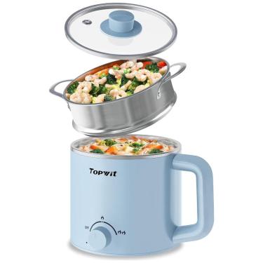 Imagem de Panela Elétrica Multifuncional 1,6L com sistema de vaporização para Cozinhar Ramen, Massas, Sopas e Ovos - Controle de Temperatura - Portátil