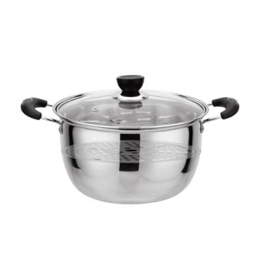 Imagem de Panela de sopa com folha fumegante de aço inoxidável cozinheira mini panela de vapor multi -função funcional para fogão a gás fogão a fogão