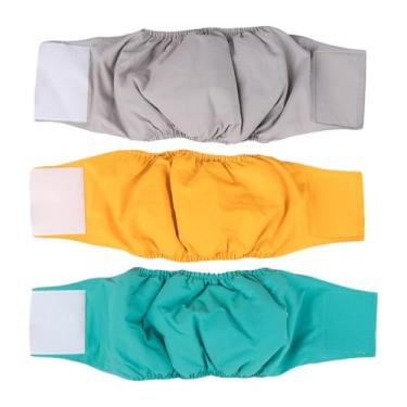 Imagem de MFMEXUL 3 Faixas Reutilizáveis para Barriga de Cachorro Macho, Calcinhas, Fraldas, Confortáveis E Macias para Filhotes, M