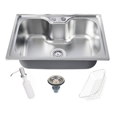Imagem de Cuba Pia Cozinha Gourmet Aço Inox 50x40 C Acessórios FC-73