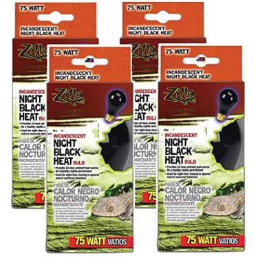 Imagem de Zilla Pacote com 4 lâmpadas de calor incandescentes pretas noturnas, 75 watts