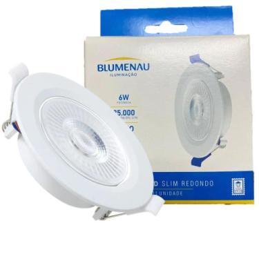 Imagem de Spot slim led embutir redondo 110/220v bivolt 6w branco 6500k - BLUMEN