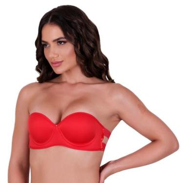 Imagem de Sutiã com Bojo sem Alça Frente Única Costa Nua - NAKA MODAS, G, Vermel