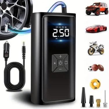 Imagem de Pneus Digital Mini Calibrador Carro Moto Preto Powerbank - Premium Cas