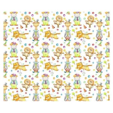 Imagem de Papel de Parede Adesivo Infantil Safari Circo Quarto Menino Menina - 6