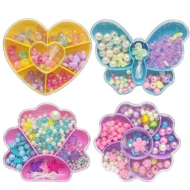 Imagem de Conjunto Completo 4 Maletas Miçangas Infantil Bijuterias para Pulseira