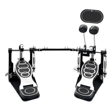 Imagem de Pedal de baixo duplo, pedais de bumbo duplo de corrente dupla, pedal de tambor duplo com patch para conjunto de bateria e bateria eletrônica