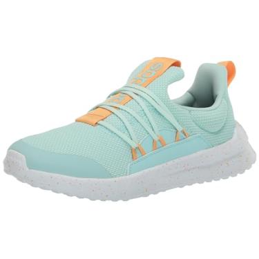 Imagem de adidas Tênis feminino Lite Racer Adapt 5.0 (criança pequena/criança grande), Semi Flash Aqua/Laranja Nebulosa/Semiverde Spark, 3 Little Kid