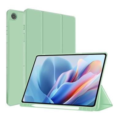 Imagem de Capa para Tablet com Suporte para S-Pen e Auto Wake/Sleep - Para Samsung Galaxy Tab A9+ (11 Polegadas), Case em Couro PU Anti-Impacto Leve e Resistente (verde)