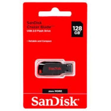 Imagem de Kit 10 Pendrive Sandisk Cruzer Blade 128gb 2.0 Preto E Vermelho Usb Pr