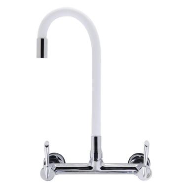 Imagem de Torneira Misturador Cozinha De Parede Color Branco C61