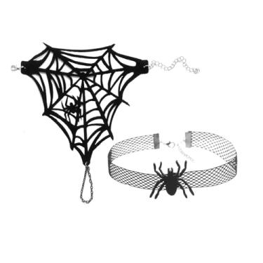 Imagem de Conjunto de joias de morcego gótico de Halloween colar gargantilha de morcego vampiro gótico morcego bico de pato grampos de cabelo preto tatuagem colar gargantilha para mulheres cosplay lolita