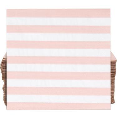 Imagem de Loja de presentes de guardanapos para bebidas e coquetéis rosa e branc