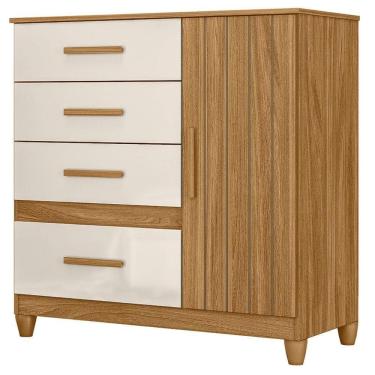 Imagem de Comoda Venus 4 Gavetas 1 Porta Com Pes 98 cm Moval