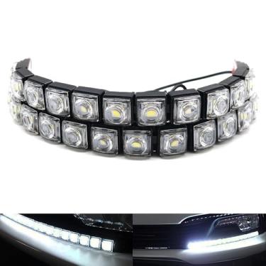 Imagem de Juren Kit DRL de luzes de corrida diurna de 2 peças, kit DRL branco, lâmpada de neblina de ponto brilhante flexível, luz de liberação de alta potência, acessórios automotivos ajuste universal (12LED)