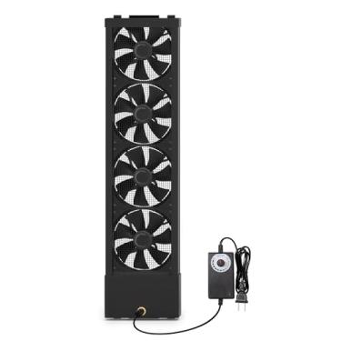 Imagem de Exaustor de janela vertical de 60 a 70 cm para janelas deslizantes – Ajuste seguro na moldura superior e inferior, configuração sem ferramentas com velocidades variáveis para ventilação, banheiro