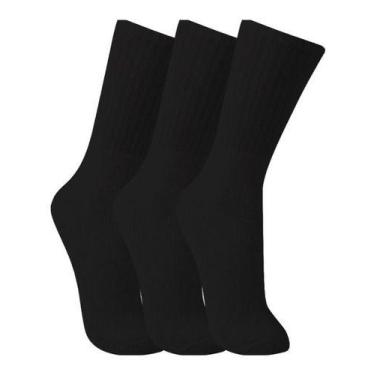 Imagem de Kit 3 Pares Meia Esportiva Trifil Original Cano Alto Atacado, Preto, 3