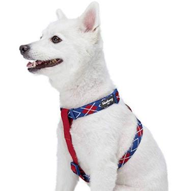 Imagem de Blueberry Pet Peitoral escocês Argyle para cães, azul royal, grande, ajustável para cães