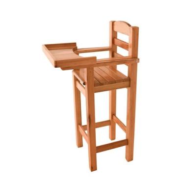 Imagem de Banqueta Alta Cadeira De Alimentação Bebe Infantil Madeira Maciça - st