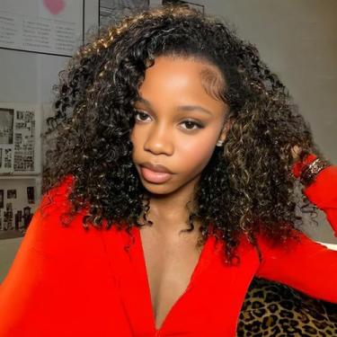 Imagem de Peruca ISEE 3 em 1 Meia Peruca Cabelo Humano Water Wave 22" Marrom