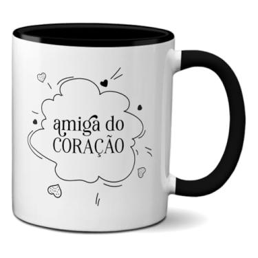Imagem de Caneca Presente Da Amizade Para Amiga Do Coração (Preta)