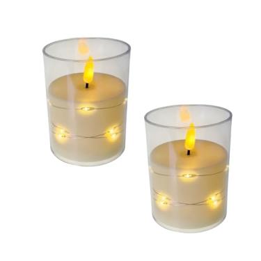 Imagem de Vela Led Decorativa Com Fio De Fada A Pilha Sem Chama Decorativa Casa Mesa Posta (2)