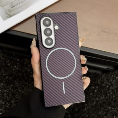 Imagem de Capa para Galaxy Z Fold6, ultrafina, de fibra de carbono, magnética, à prova de choque (para Galaxy Z Fold6/roxa)