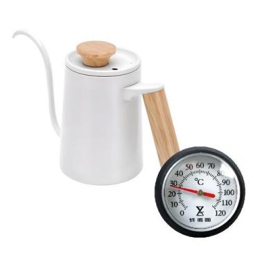Imagem de Chaleira Aço Inox Branca Bico Fino Com Termômetro 550ml -ILC - ILoveCo