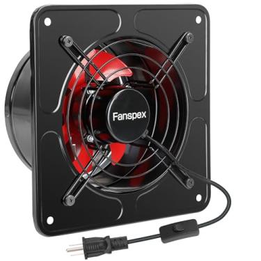 Imagem de Fanspex Exaustor de 25,4 cm para cozinha, ventiladores domésticos de montagem na parede para oficina sótão garagem galpão estufa celeiro, 62W baixo consumo, alta velocidade 1260 m³/h (741 CFM) volume