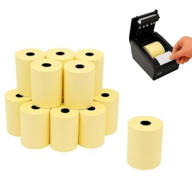 Imagem de Cx 30 rolos bobina termica cupom fiscal 80x40 amarela rb2